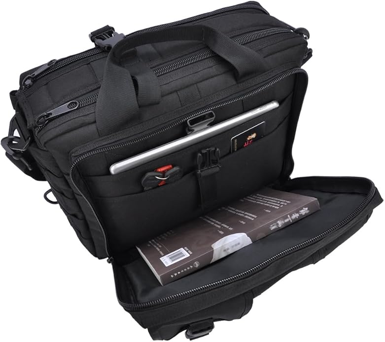 Tactical Briefcase, tactical computer bag 14.1" 15.6 In Men's Military Laptop Messenger Multifunction Briefcase for Men