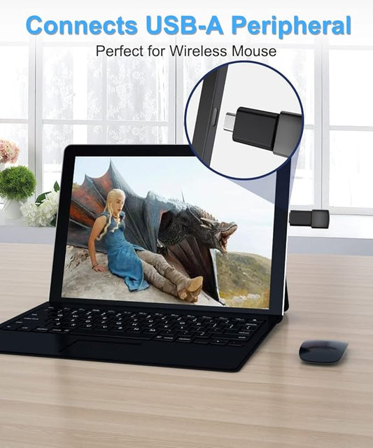 Elebase 4Pack USB to USB C Adapter with Type C Male to 3.0 Female Adaptor,Thunderbolt 4 to USBA OTG Converter Block Plug for iPhone 17 16 15 14 Pro Max Air,Mouse,Samsung S25,iPad,iWatch 11,Car,AirPods