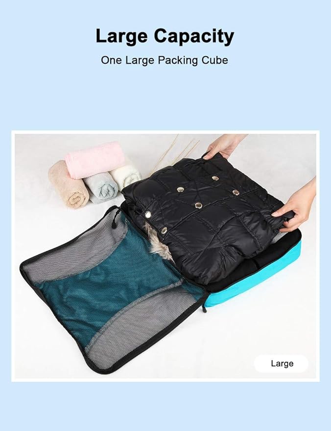 GOX Ultra Light 5 piece Packing Cubes Travel Luggage Organizer 1 Large 2 Medium 2 Small