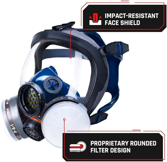 Parcil Distribution Gas Mask Survival Nuclear and Chemical Full Face Respirator - Organic Vapor & Particulate - CE Tested