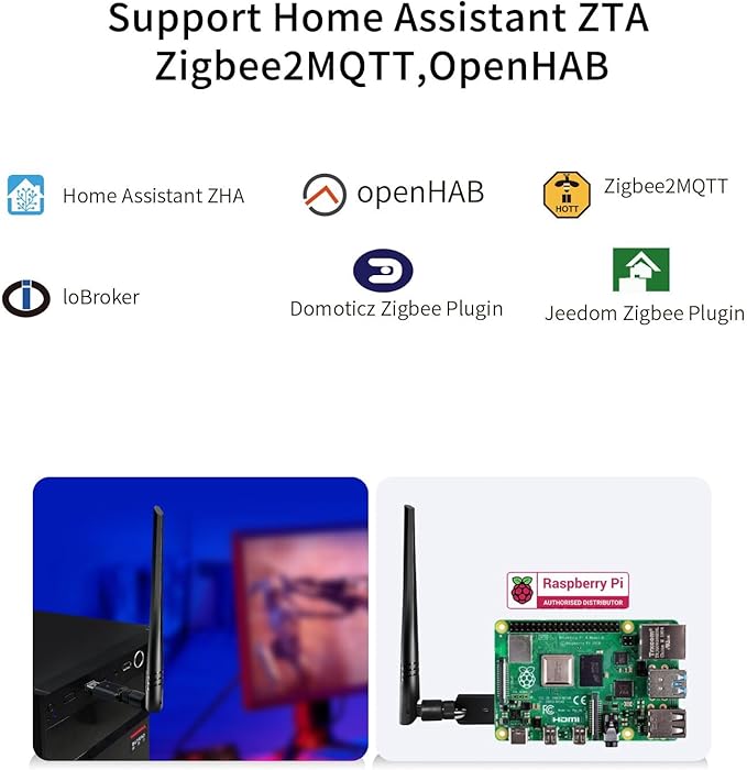 Zigbee3.0 USB Dongle Gateway,Universal Zigbee Gateway Adapter with Antenna,Support Home Assistant ZTA Zigbee2MQTT,OpenHAB,Base on EFR32MG21 and EZNet 7.4.3(Upgradeable Firmware)