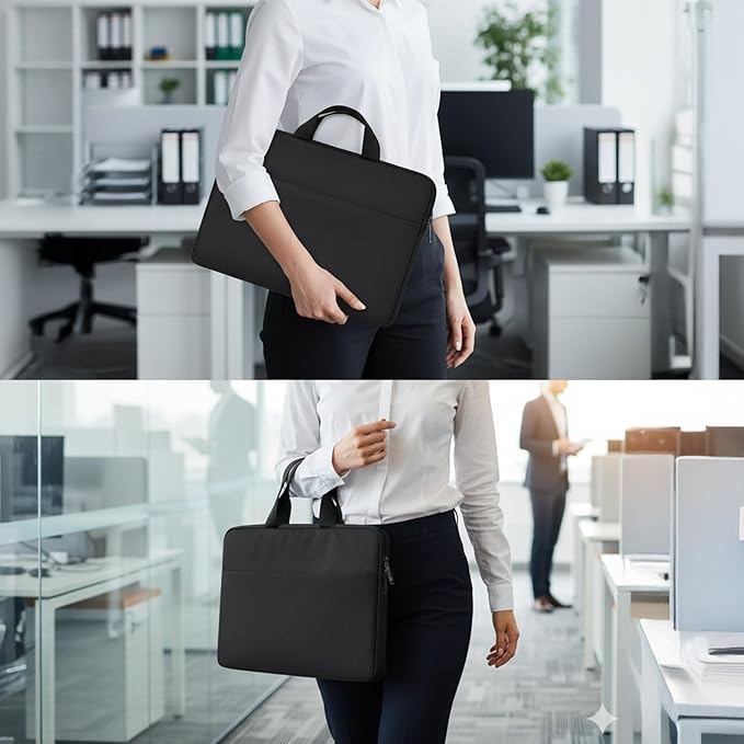 15.6-16.1 Inch Portable Monitor Case, Protective Carrying Sleeve for MNN ForHelp KYY InnoView VILVA COOLHOOD ViewSonic HotYeah KOORUI QQH Zenscreen 15.6 16.1 Inch Portable Monitor Case Bag, Black