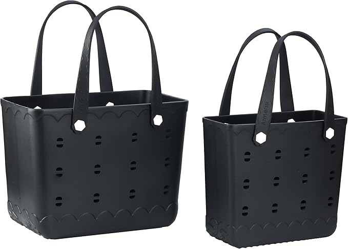 Armerssi Rubber Tote Bag For Women Large Rubber Beach Bag Waterproof Washable Handbag Durable Tote Bag Beach Swimming Travel