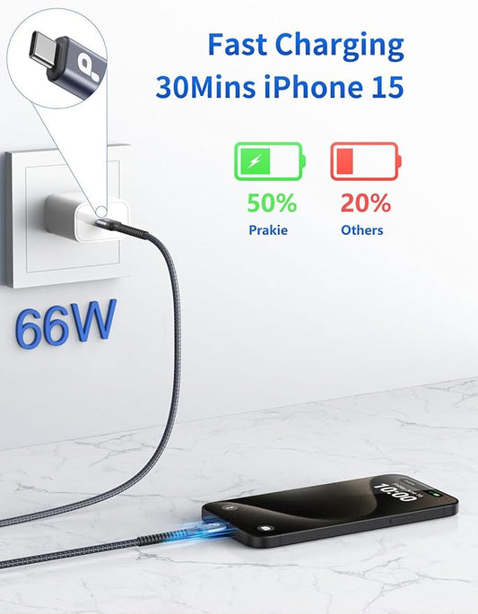 USB C to USB C Cable 10FT, 2Pack USB C Charger Cable, Long Type C Fast Charging Cable Nylon Braided USBC Charger Cord Compatible with iPhone 17/16/15/Pro/Plus/Pro Max/Samsung Galaxy S23/Switch-Silver