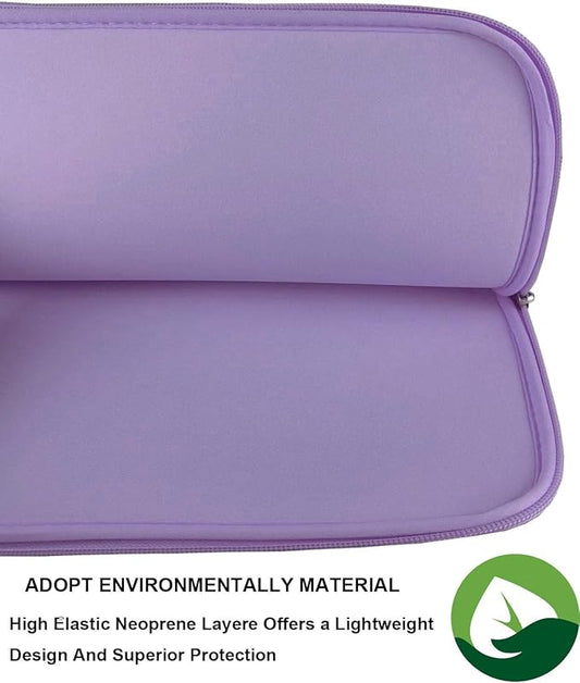 15.6 Inch Laptop Sleeve, Resistant Neoprene Notebook Computer Pocket Case/Tablet Briefcase Carrying Bag Compatible for Asus/Dell/Fujitsu/HP/Sony/Toshiba/Acer- (Purple)