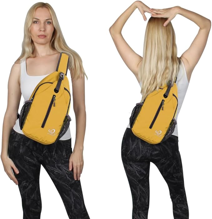WATERFLY Crossbody Sling Backpack Sling Bag Travel Hiking Chest Bag Daypack