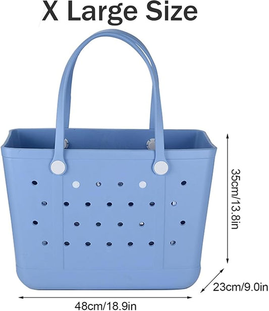 X Large Beach Bag, Oversized Rubber Beach Bag, Washable Open Tote Bag Durable Tote Travel Bags