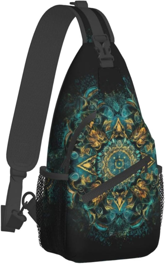 Mandala Sling Backpack Chest Bag Crossbody Shoulder Bag Gym Cycling Travel Hiking Daypack For Men Women