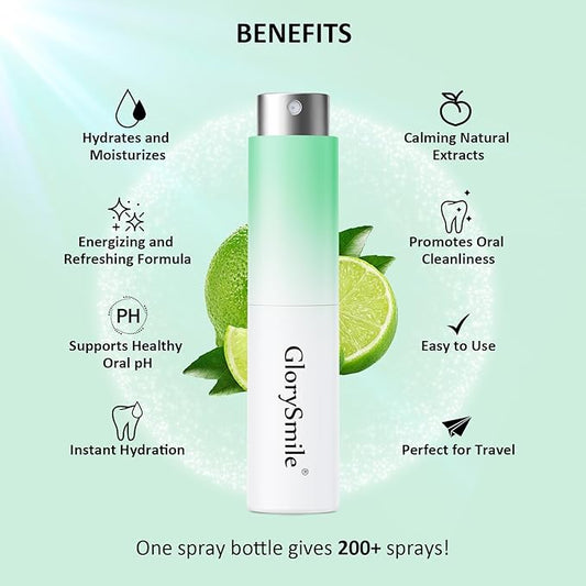 Breath Spray, Mouth Spray Breath Fresheners, Sugar-Free, Bad Breath for Adults, Mint, Peach, and Lemon Flavors, 3 Bottles (1 of Each Flavor)