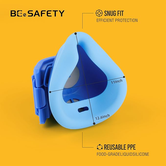 Reusable Half Face Respirator Mask with 6 Filter,2818 Food-Grade Silicone Mask for Painting, Welding, Sanding,Dust,Mold