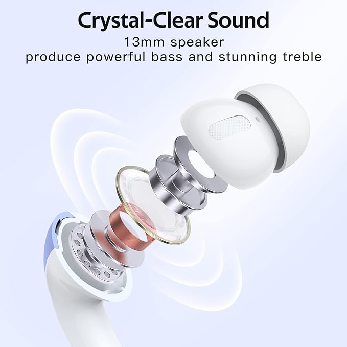 TAGRY 2 Sets X08 Purple and Black Bluetooth Headphones True Wireless Earbuds 60H Playback Ear Buds with Wireless Charging Case in-Ear Earbuds with Mic