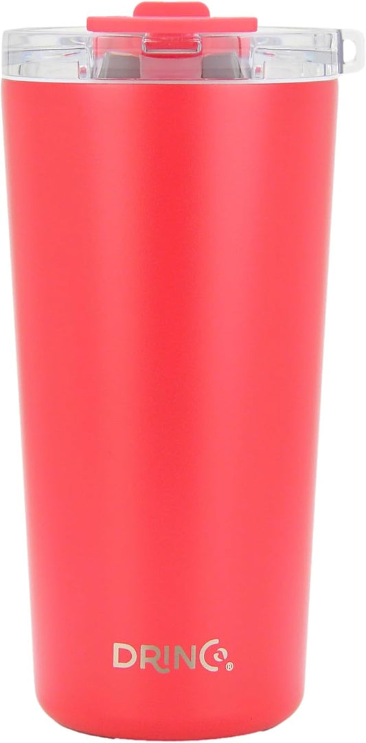 Drinco - 20 oz Stainless Steel Tumbler | Double Walled Vacuum Insulated Mug With Lid, 2 Straws, For Hot & Cold Drinks (20oz Barn Red, 20oz)
