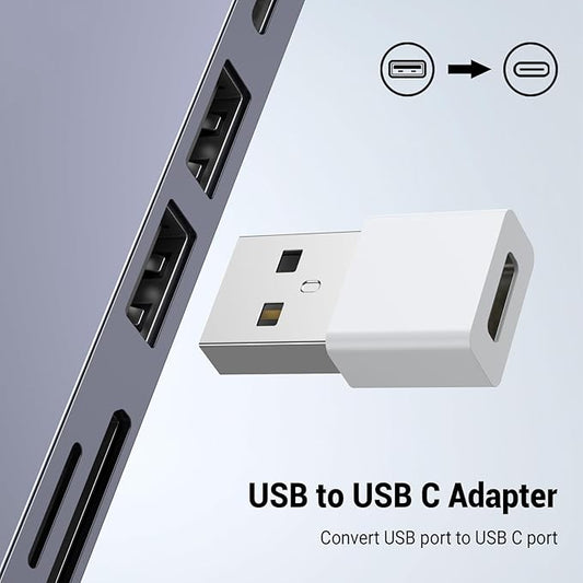 5Pack USB to USBC Adapter,usbc to USB Adapter for iPhone 16/15 Charger,iPhone 16/15/14/13/12 Pro Max Plus,iPad 9/10 Air 5 Mini 6,Car,Samsung S24 S23 S22 Plus Ultra etc.