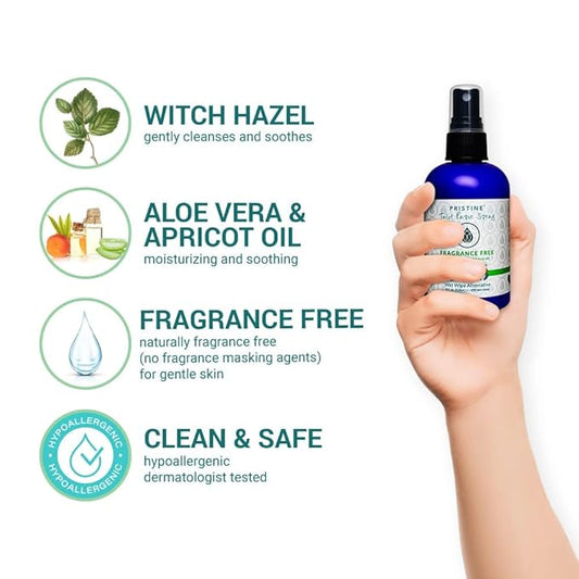 PRISTINE Toilet Paper Spray - As Seen on Shark Tank, More Natural Personal Cleansing Wipes & Flushable Wet Wipes Alternative, Spray Toilet Paper to Create Flushable Wipe, Fragrance Free, 4 fl oz