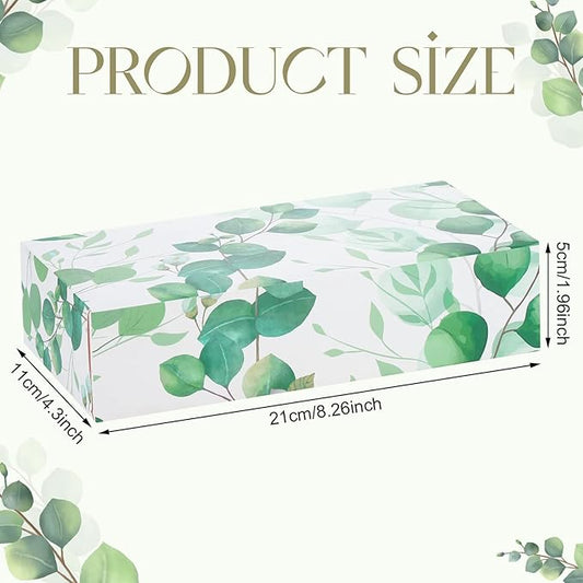 Thenshop 12 Packs Facial Tissues Boxes Bulk Soft Facial Tissues 2 Ply Box Green Eucalyptus Leaves Facial Tissues Boxes Smooth Flat Box of Tissues 120 Tissues Per Box, 1440 Total for Home Office Store