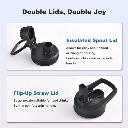 mininoo 24 oz Insulated Water Bottle with Straw Lid, Stainless Steel Double Wall Vacuum, Leak Proof, BPA Free, Keep Cold for 24H & Hot for 12H(Pacific Dream)