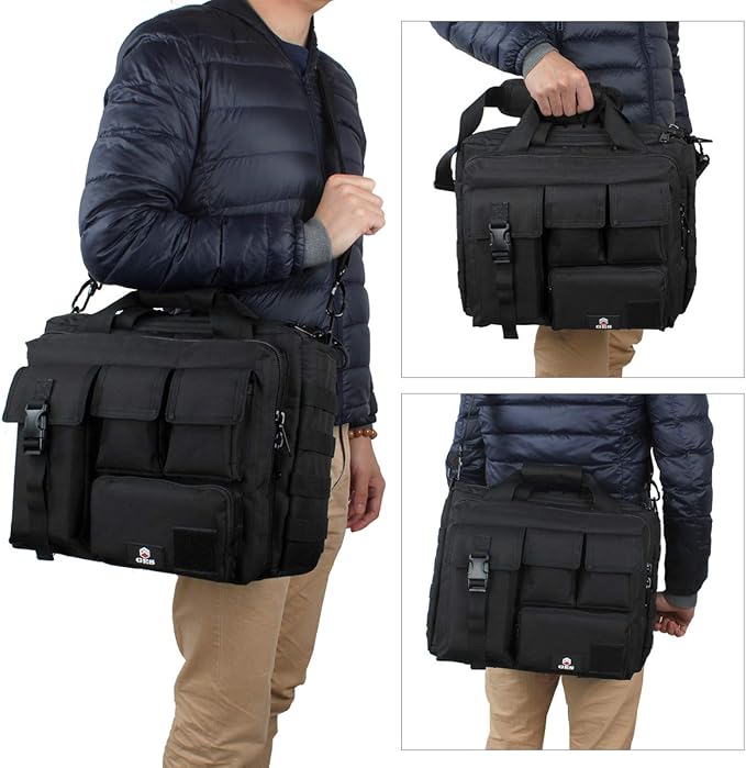 Tactical Briefcase, GES 15.6 Inch Men's Messenger Bag Military Briefcase for Men