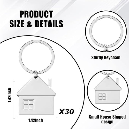 Taiyin House Key Chain House Shaped Pendant Keychains Home Keychain Set Cute Home with Window Key Charm Metal Keyring Gift
