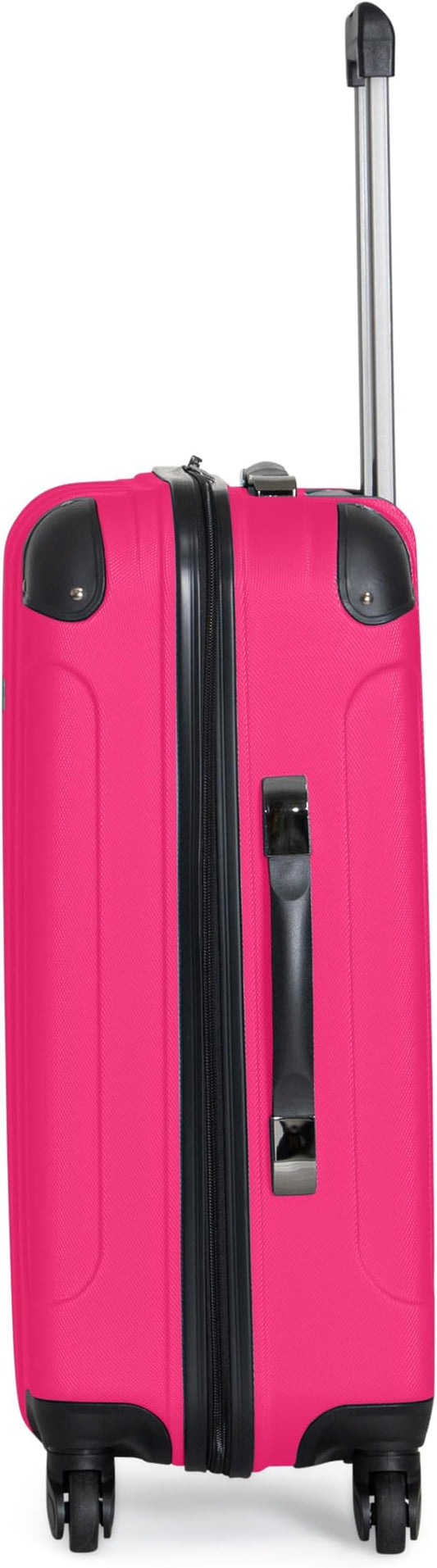 Kenneth Cole REACTION Out of Bounds Lightweight Hardshell 4-Wheel Spinner Luggage, Magenta, 24-Inch Checked