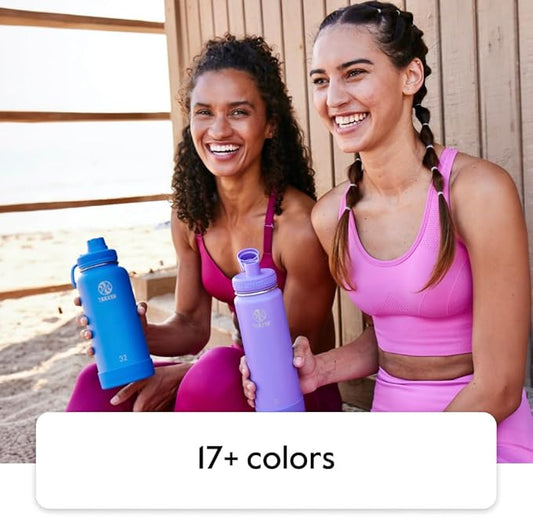 Takeya Actives Water Bottle with Spout Lid - Bottle with Double Stainless Steel Insulation - Dishwasher Safe & BPA-Free - Bottle with Spout Lid & Removable Bumper - 22 oz, Blush