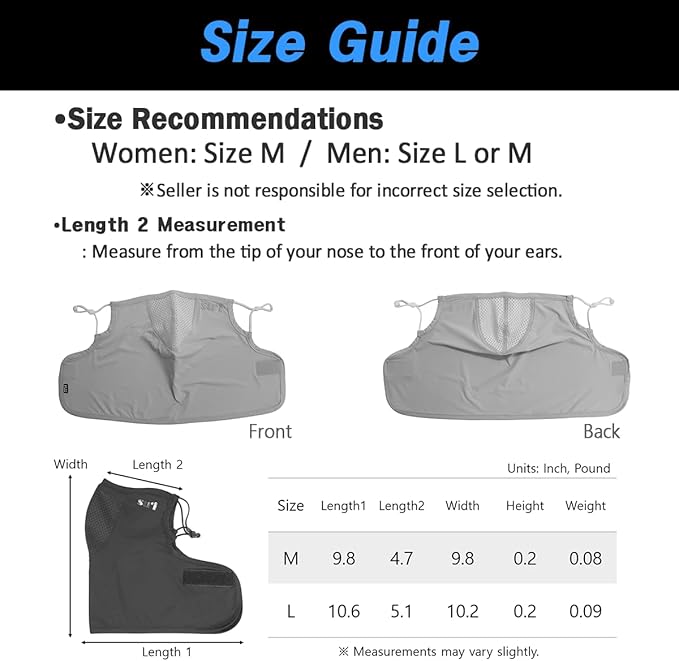 KOREA (Type B) UV Sun Protection Balaclava Half Face Mask - For Golf, Hiking, Running, Cycling & Outdoor Sports