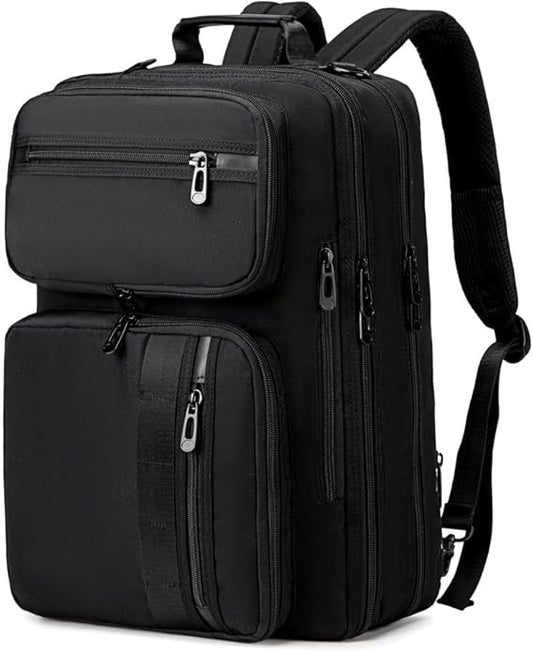 3 in 1 Laptop Bag for Men 17.3 Inch Laptop Backpack Computer Bag for Business/Work/Travel Convertible Backpack Messenger Shoulder Bag for Men Women Black