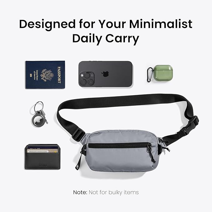 tomtoc 1.5L Sling Bag with RFID Blocking, Crossbody Bag Minimalist Chest Shoulder Pack for Men and Women, Water-resistant Lightweight Casual Waist Fanny Pack for Travel, Daily Use