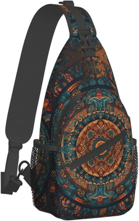 Mandala Sling Backpack Chest Bag Crossbody Shoulder Bag Gym Cycling Travel Hiking Daypack For Men Women