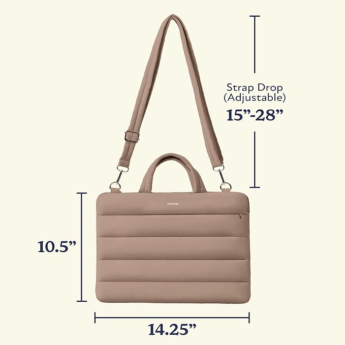 Vandel 13-14 inch Laptop Carrying Case Sleeve with Strap, Shoulder Bag with Handle, 14 in Laptop Bag for Women, MacBook Air 13 Inch Carrying Case, MacBook Pro 14 in HP Lap top Messenger Carrier