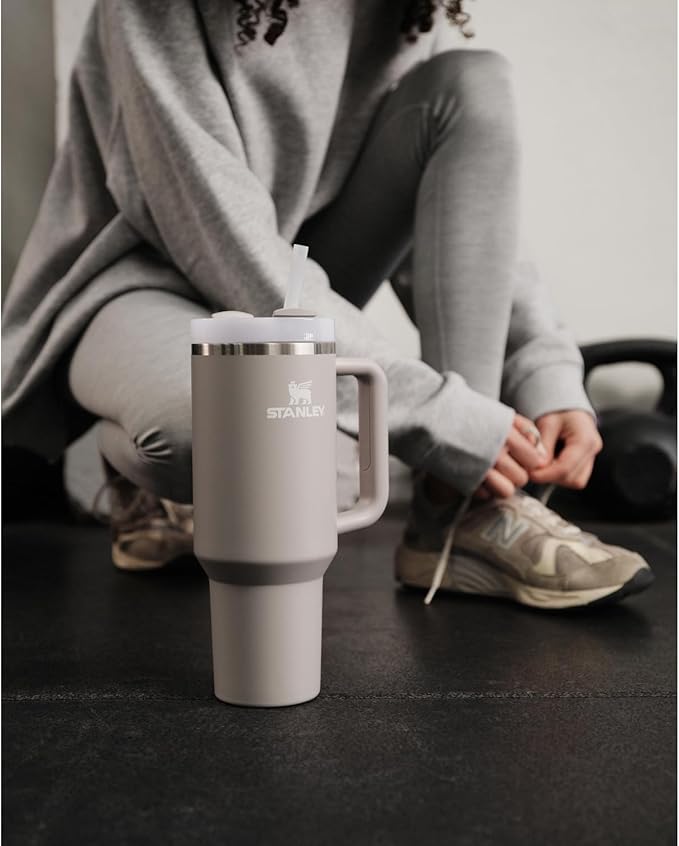 STANLEY Quencher H2.0 Tumbler with Handle and Straw 40 oz | Flowstate 3-Position Lid | Cup Holder Compatible for Travel | Insulated Stainless Steel Cup | BPA-Free | Ash