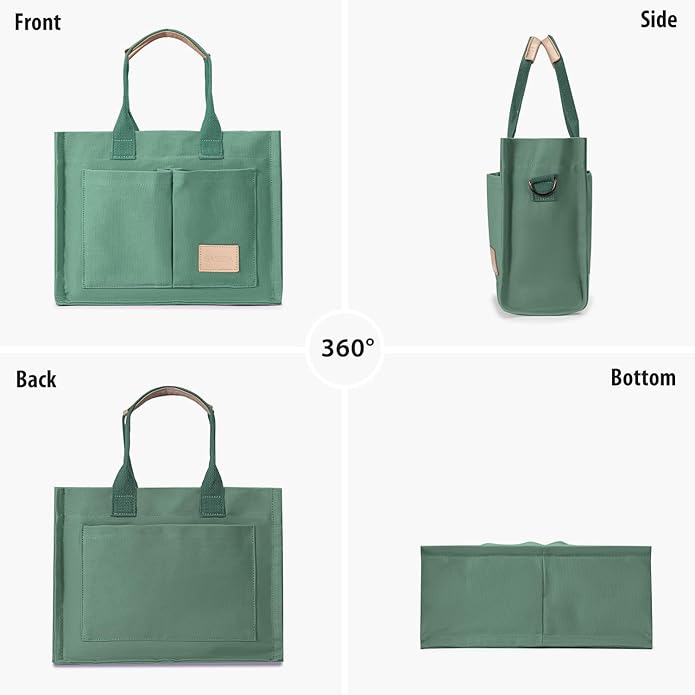 Tote Bags for Women Canvas Tote Purse Crossbody with Pockets Top Handle Shoulder Satchel Bag for Women