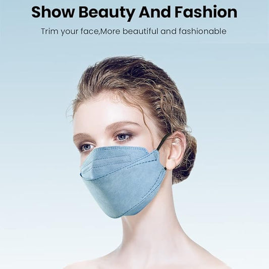 100Pcs KF94 Masks, Individually Wrapped 3D Fish Type Masks for Adult, 4 Layer Protective Face Mask