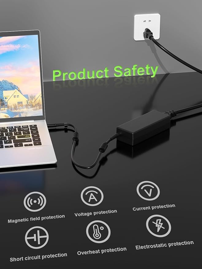 90W Power Supply Charger for HP Pavilion DV7 Elitebook 8730w ProBook 6360b 2000 G71 G72 Compaq CQ72 nw8440 18 19 20 21 22 23 24 27 ProDesk/EliteDesk/Omni/SlimlineAll-in-One Desktop