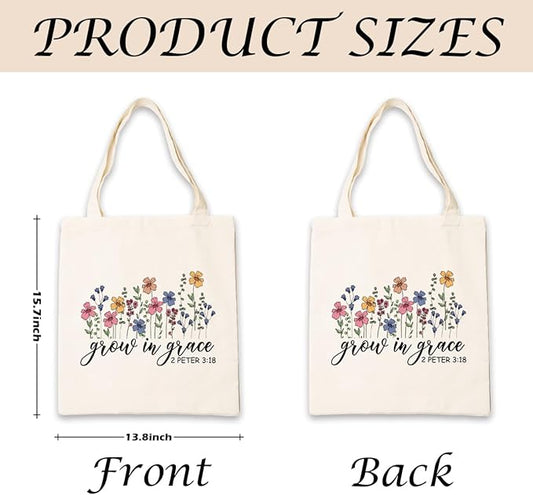 Canvas Tote Bag Aesthetic for Women,Reusable Canvas Cute Shoulder Bag for Grocery, Shopping, Beach & Daily Use