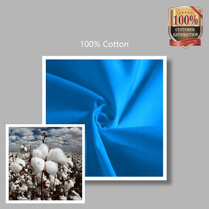 TOPDesign 3-Pack Canvas Tote Bags with an External Pocket, Reusable Grocery Shopping Bags, Top Zipper Closure, Daily Essentials (Ocean Blue)