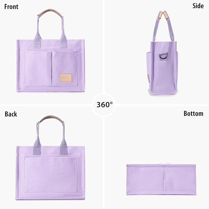 Tote Bags for Women Canvas Tote Purse Crossbody with Pockets Top Handle Shoulder Satchel Bag for Women