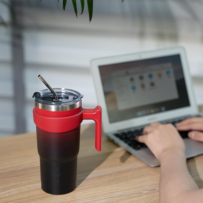 BJPKPK 20 oz Tumbler With Handle Stainless Steel Insulated Tumbler With Lid And Straw Travel Coffee Cups For Women And Men,Army Green