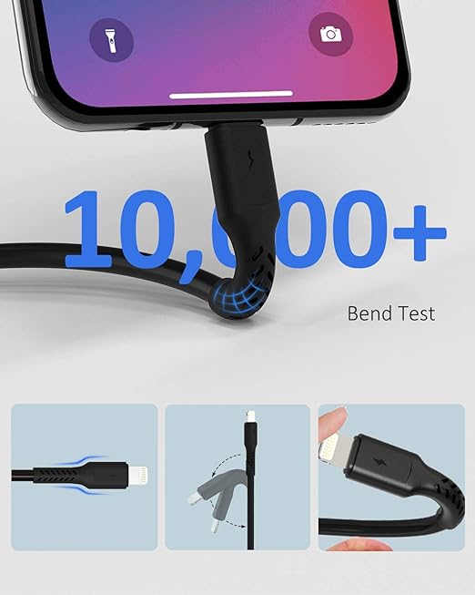 1ft iPhone Charge Cable Short, 5Pack USB to Lightning Cord for Fast Charging Stations 1 Foot Compatible with Apple iPhone 12 11 Pro Max Xs 8 7 6 5 Plus, iPad Air/Mini