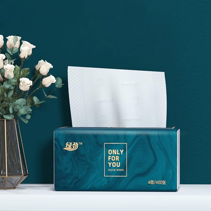 8 Packs Disposable Facial Tissue, Toilet Paper, Native Wood Pulp Fiber Material, Soft Facial Napkin, White Facial Paper Tissue, 4-Ply, 400 Sheets per Pack
