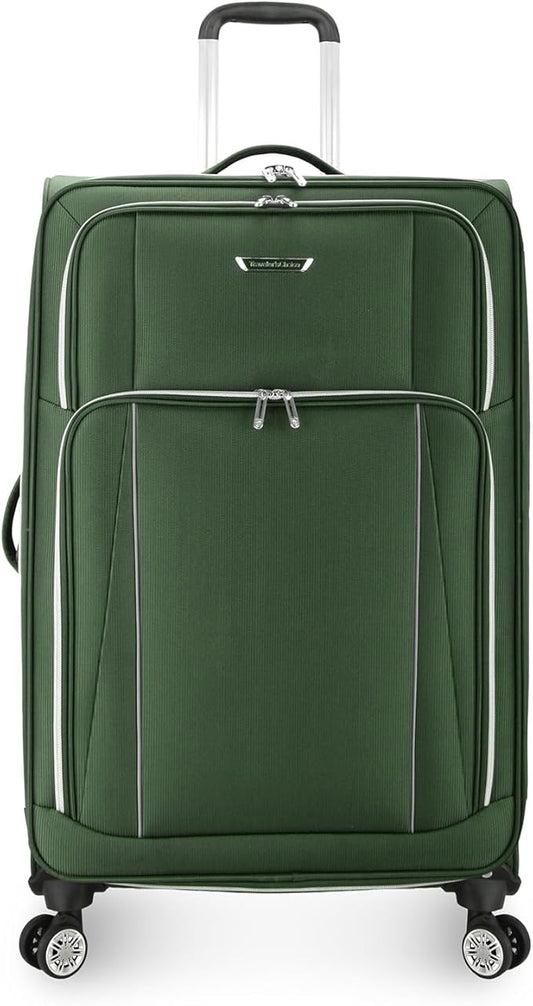 Traveler's Choice Lares Softside Expandable Luggage with Spinner Wheels, Green, 2 Piece Luggage Set