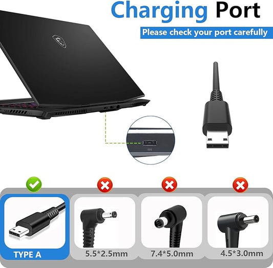 230W 240W AC Adapter for MSI GE76 GE66 GP66 GP76 Stealth 16 17 A1VFG A13VG A13VF A1VIG A1VHG GS77 12UHS 12UGS 12UE Power Supply A20-240P2A A17-230P1A Laptop Charger