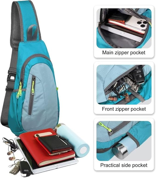 TITECOUGO Small Sling Bag, Lightweight Crossbody Backpack for Men Women, Shoulder Bag for Sports and Outdoor