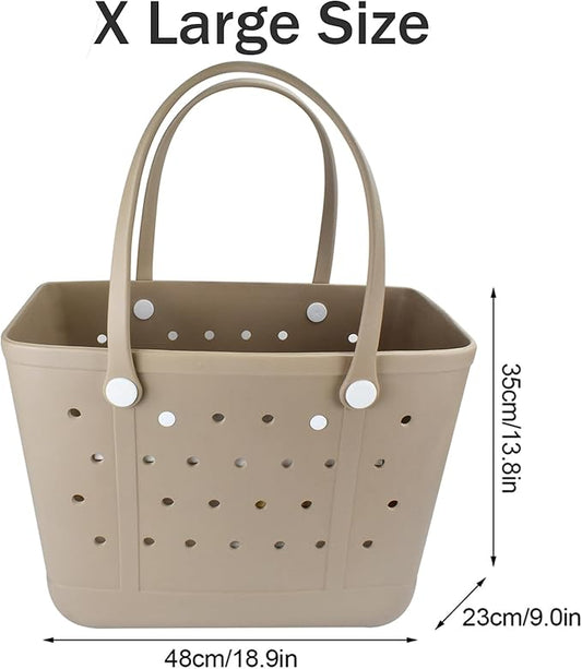 X Large Beach Bag, Oversized Rubber Beach Bag, Washable Open Tote Bag Durable Tote Travel Bags