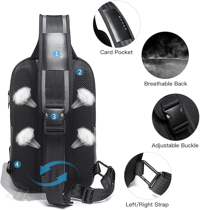BANGE Sling Bag, Waterproof Shoulder Bag for Men, Casual Sports Sling Bag, Every Day Bag for Men…