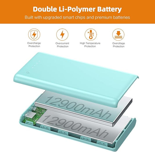 Portable Charger Power Bank 25800mAh Huge Capacity External Battery Pack Dual Output Port with LED Status Indicator Power Bank for iPhone, Samsung Galaxy, Android Phone,Tablet & etc