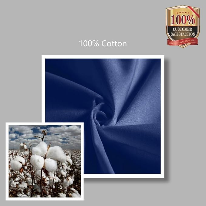 TOPDesign 1-Pack Canvas Tote Bag with an External Pocket, Reusable Grocery Shopping Bag, Top Zipper Closure, Daily Essentials (Blue)