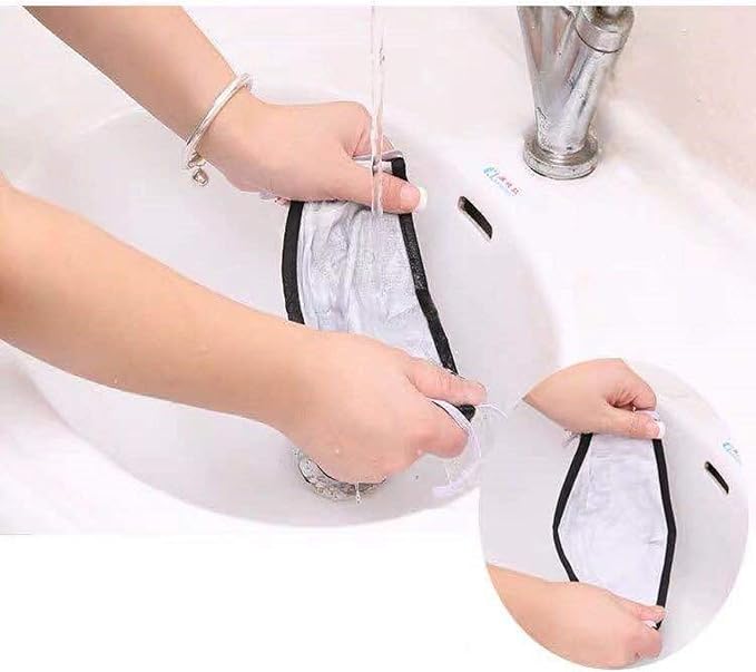 Star&Moon 5 washable and reusable black cotton protective covers, equipped with 30 activated carbon filters (unisex) for the front cover of the breathing valve to prevent pollen, dust and pet dander