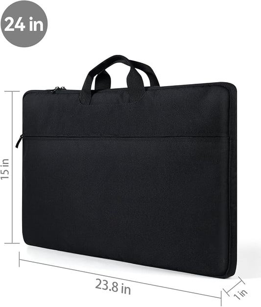 EVICIV Laptop Sleeve Case 24 inch, 360° Protective Laptop Carrying Case Computer Cover Bag with Handle for 23-24.5 inch Desktop, Portable Monitor, Notebook, Large Travel Briefcase Handbags(Black)