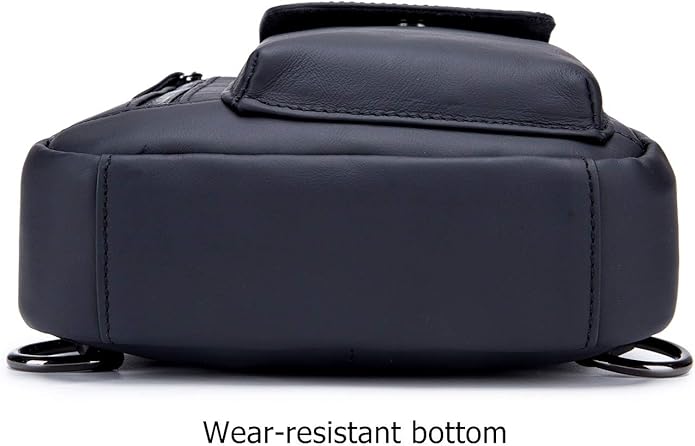 BULLCAPTAIN Genuine Leather Men Sling Bag Travel Crossbody Chest Bag Large Capacity Casual Hiking Daypack