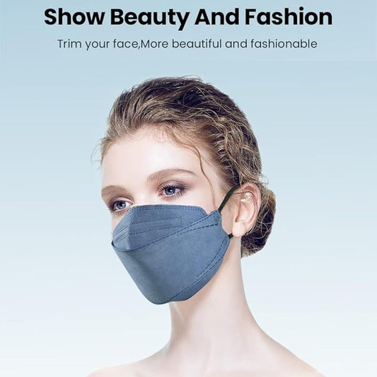 100Pcs KF94 Masks, Individually Wrapped 3D Fish Type Masks for Adult, 4 Layer Protective Face Mask